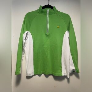 Masters Golf ⛳️ Vibrant Lime and White Women's Quarter-Zip Sweatshirt